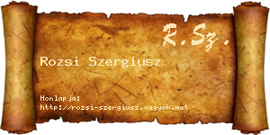 Rozsi Szergiusz névjegykártya